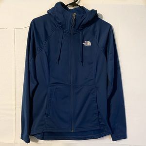 The north face blue soft zip up hoodie